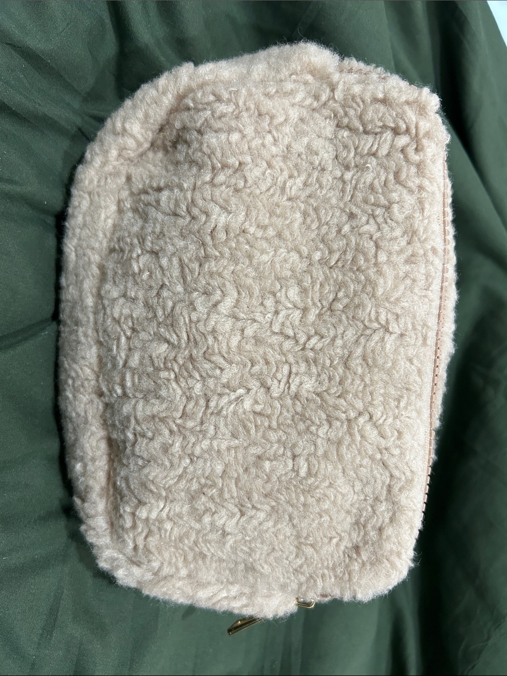 Plush Travel Pouch in Cream - Soft Sherpa Carry Case
